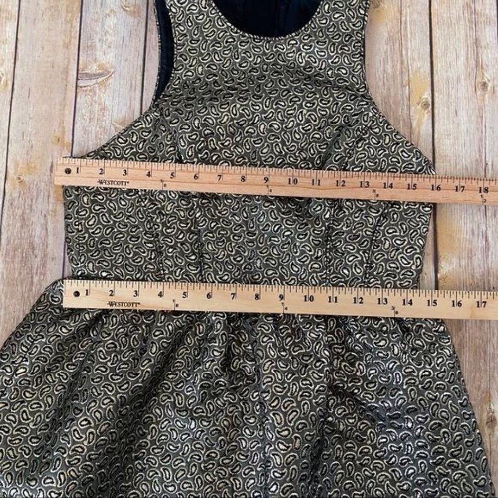 Tibi Jacquard Paisley Black & Gold Metallic Dress - Picture 13 of 16
